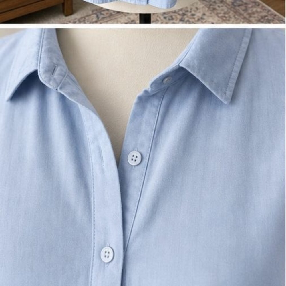 Blue Ruffle Blouse - Picture 4 of 6
